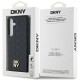 DKNY Leather Pattern Metal Logo MagSafe case for Samsung Galaxy S24+ - black