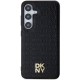 DKNY Leather Pattern Metal Logo MagSafe case for Samsung Galaxy S24 - black