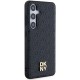 DKNY Leather Pattern Metal Logo MagSafe case for Samsung Galaxy S24 - black