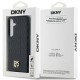 DKNY Leather Pattern Metal Logo MagSafe case for Samsung Galaxy S24 - black