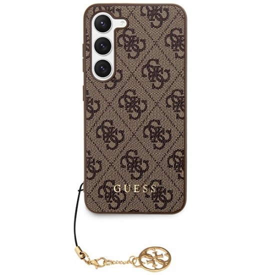 Guess 4G Charms Collection case for Samsung Galaxy A35 - brown