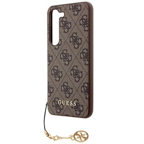 Guess 4G Charms Collection case for Samsung Galaxy A35 - brown