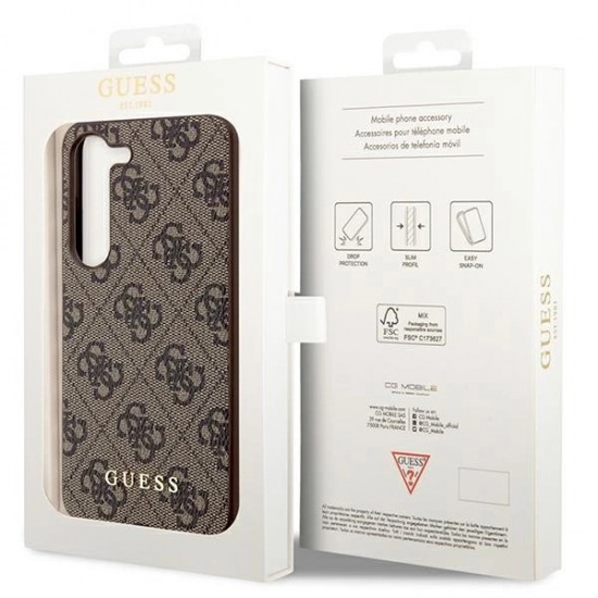 Guess 4G Charms Collection case for Samsung Galaxy A35 - brown