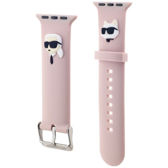 Karl Lagerfeld 3D Rubber Karl&Choupette Heads strap for Apple Watch 38/40/41mm - pink