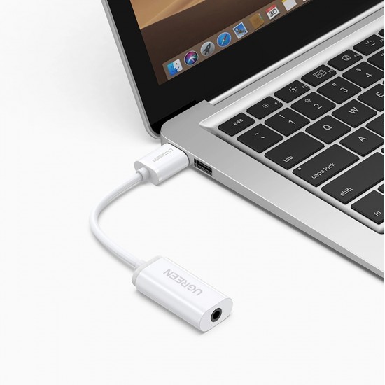Ugreen US206 30712 USB-A (male) / 3.5 mm mini jack (female) adapter - white