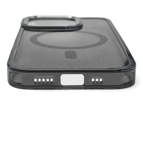 Glitter Case MagSafe for iPhone 16 Plus - black with glitter