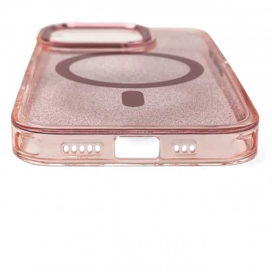 Glitter Case MagSafe for iPhone 16 - pink with glitter