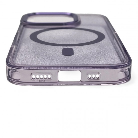 Glitter Case MagSafe for iPhone 16 Pro - purple with glitter