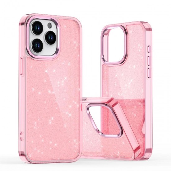 Glitter Case for iPhone 16 - pink with glitter