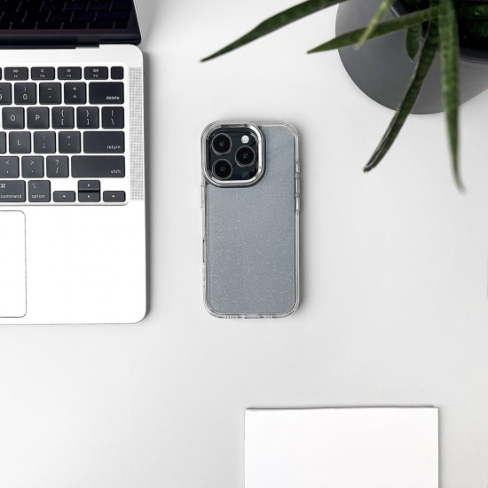 Glitter Case for iPhone 16 - transparent with glitter