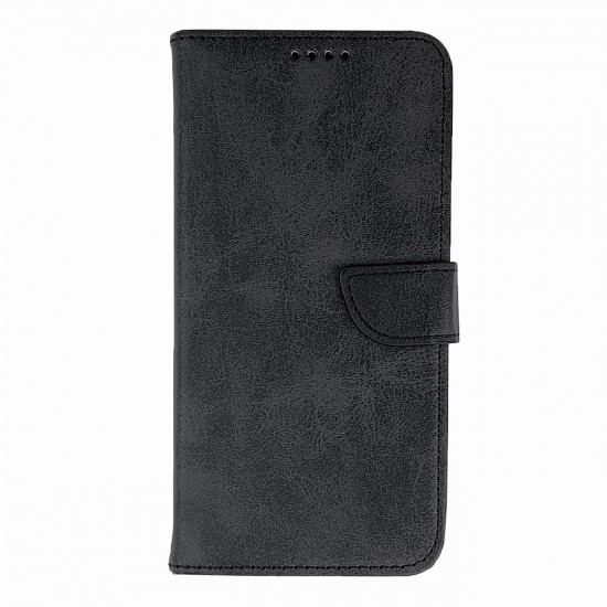 Leather Book Case for iPhone 16 - black