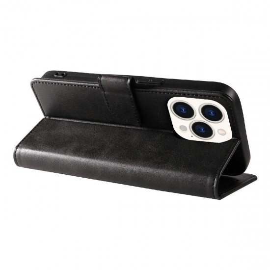 Leather Book Case for iPhone 16 - black