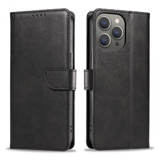Leather Book Case for iPhone 16 Pro - black