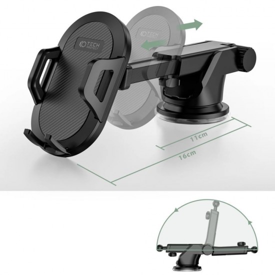 Tech-Protect V1 Car Phone Holder for Windshield/Cockpit - Black