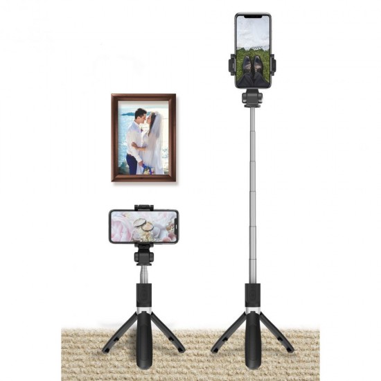 Tech-Protect L01S Bluetooth Selfie Stick with Tripod up to 70cm - Black