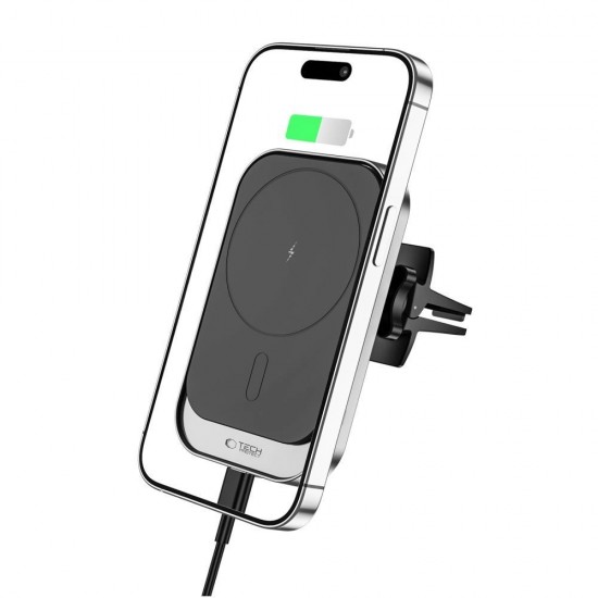 Tech-Protect CW19 MagSafe magnetic car holder with 15W inductive charger for air vent - black
