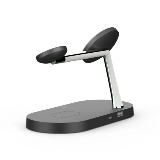 Tech-Protect A12 3in1 MagSafe Inductive Charger for Smartphone/Headphones/Smartwatch - Black