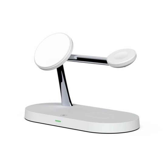 Tech-Protect A12 3in1 MagSafe Inductive Charger for Smartphone/Headphones/Smartwatch - White