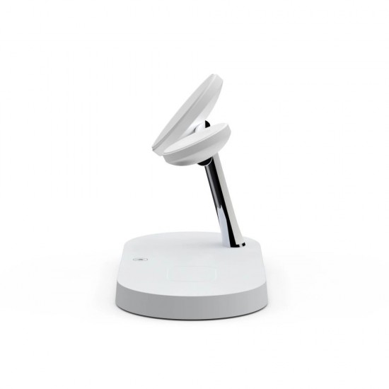 Tech-Protect A12 3in1 MagSafe Inductive Charger for Smartphone/Headphones/Smartwatch - White