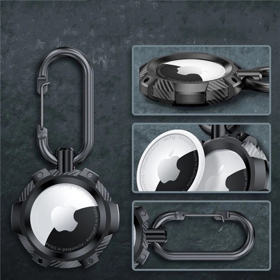 Tech-Protect TPUCarbon Case for Apple AirTag - Black