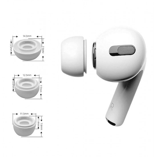 Tech-Protect Ear Tips for AirPods Pro 1 / 2 in sizes S / M / L - white (3 pcs.)