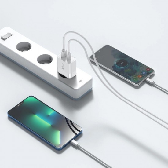Tech-Protect C30W charger USB-C PD 30W / USB-A QC 3.0 - white