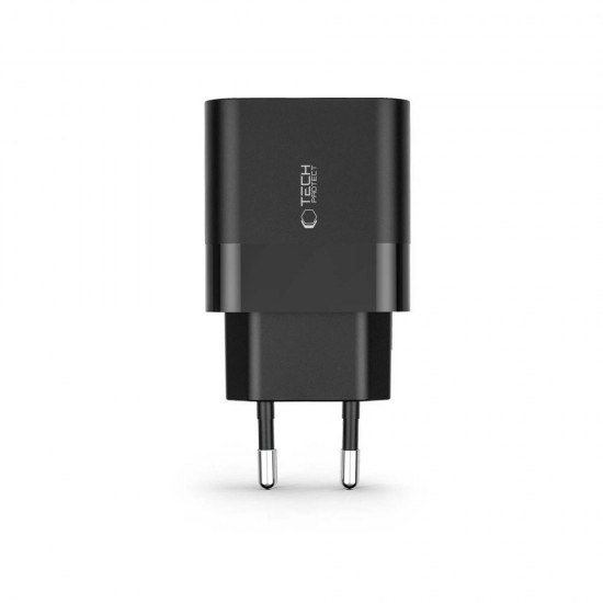 Tech-Protect C30W Charger USB-C PD 30W / USB-A QC 3.0 - Black