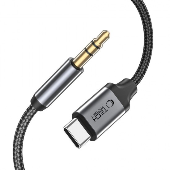 Tech-Protect UltraBoost audio USB-C / 3.5mm mini jack cable 1 m - black