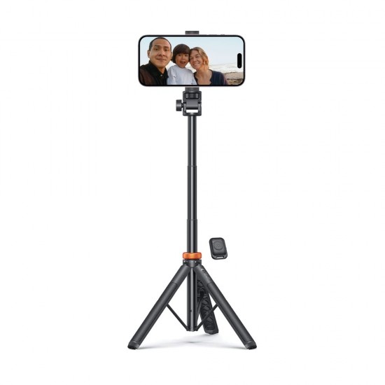 Tech-Protect L03S Bluetooth selfie stick with remote control, tripod up to 148cm and head 180 - black