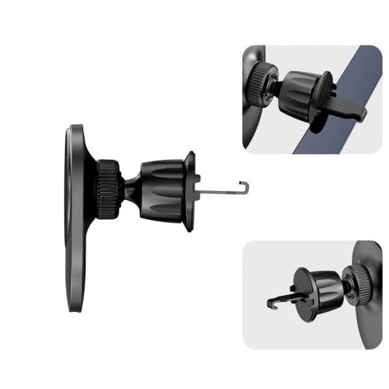 Tech-Protect MM15W-V1 Car Phone Holder with MagSafe 15W Inductive Charger for Air Vent - Black