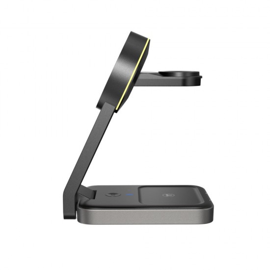 Tech-Protect QI15W-A28 MagSafe 3in1 Inductive Charger with Smartphone / Apple Watch / AirPods Stand - Black