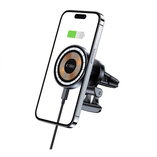 Tech-Protect MM15W-V5 Car Phone Holder with MagSafe 15W Inductive Charger for Air Vent - Black