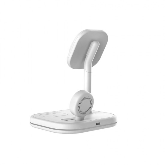 Tech-Protect QI15W-A27 3-in-1 inductive charger with MagSafe stand for smartphone / Apple Watch / AirPods - white