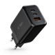 Tech-Protect C65W charger 2x USB-C PD 65W / USB-A QC 3.0 - black