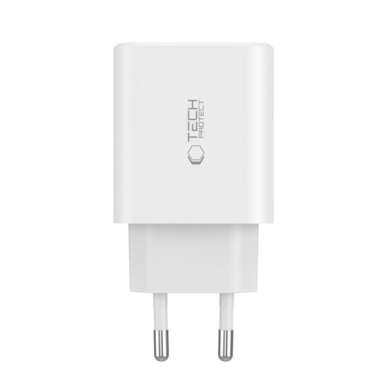 Tech-Protect NC30W charger 2x USB-C PD 30W / USB-A QC 3.0 - white