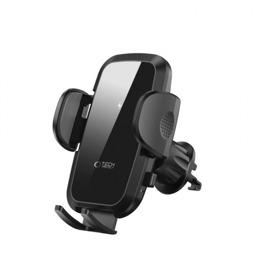 Tech-Protect CM15W-V1 Car Phone Holder with 15W Inductive Charger for Cockpit/Air Vent - Black