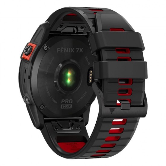 Tech-Protect IconBand Pro Strap for Garmin Fenix 3 / 5X / 3HR / 5X Plus / 6X / 6X Pro / 7X - Black/Red