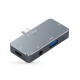HUB Tech-Protect V6 4in1 USB-C - USB-A 3.0 / USB-C PD100W / HDMI / mini jack 3.5mm - gray