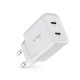 Tech-Protect C20W charger 2x USB-C PD 20W - white