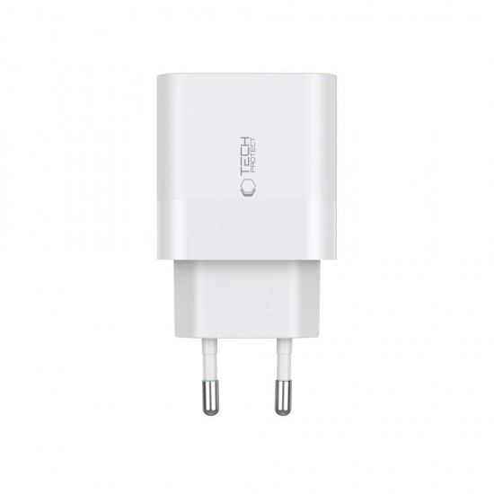 Tech-Protect C20W charger 2x USB-C PD 20W - white