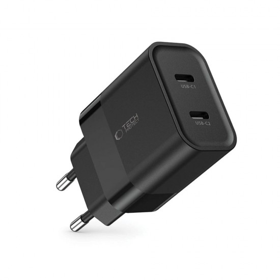 Tech-Protect C20W charger 2x USB-C PD 20W - black