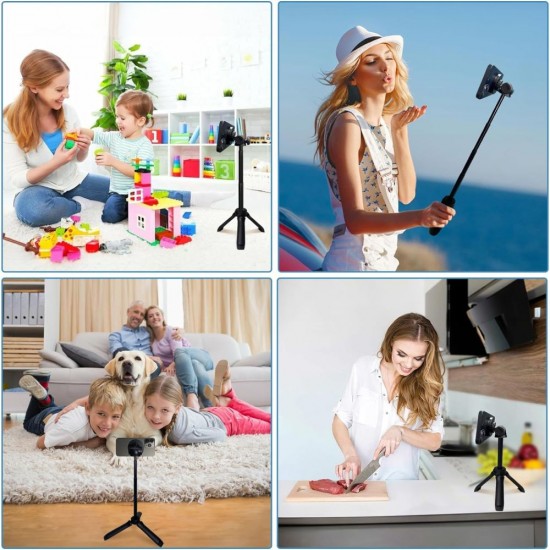 Tech-Protect L06S Bluetooth magnetic selfie stick with MagSafe, remote control, tripod up to 82cm and 360 head - black