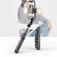 Tech-Protect L05S Bluetooth Selfie Stick with Tripod up to 105cm with LED Light - Black