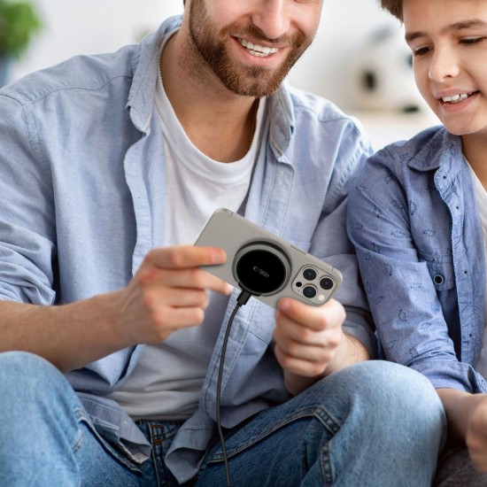 Tech-Protect QI15W-A33 Inductive Charger with MagSafe and Stand with USB-A / USB-C Cable - Black