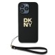 DKNY Wrist Strap Stock Logo case for iPhone 14 Pro - black
