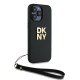 DKNY Wrist Strap Stock Logo case for iPhone 14 Pro Max - black