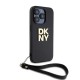 DKNY Wrist Strap Stock Logo case for iPhone 15 Pro - black