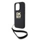 DKNY Wrist Strap Stock Logo case for iPhone 15 Pro - black