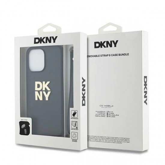 DKNY Wrist Strap Stock Logo case for iPhone 15 Pro - black