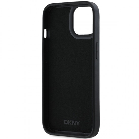 DKNY 3D Rubber Repeat Pattern case for iPhone 15 Plus - black